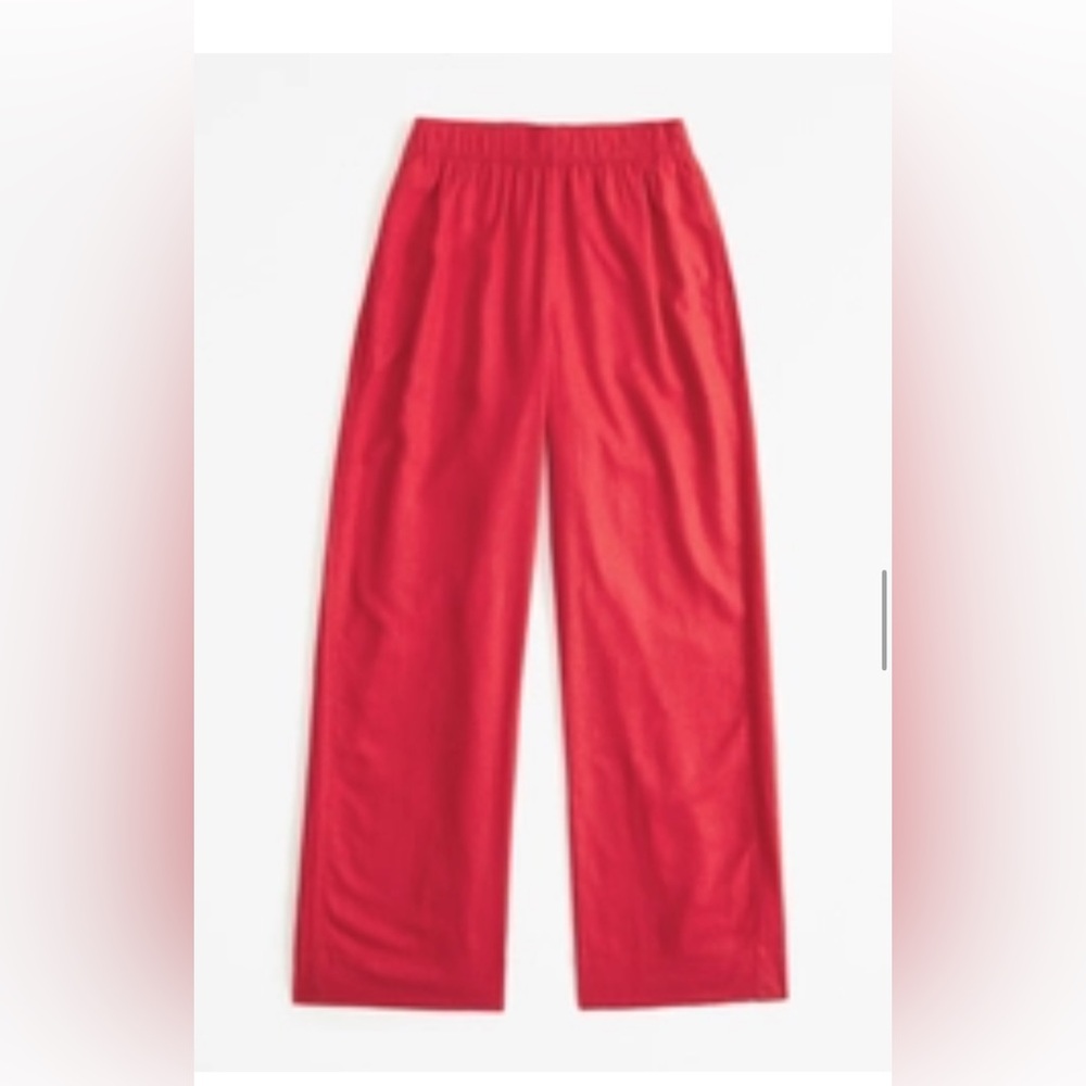 ABERCROMBIE & FITCH Linen blend Pull On Wide Leg Trousers Pants -